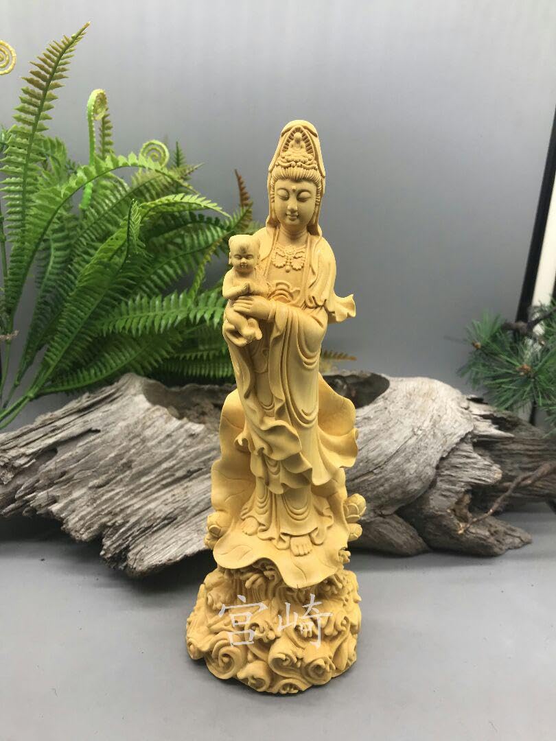 新作 古美術 送子観音菩薩立像 木工細工 木彫仏像 開運出世 【公式通販】